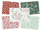 Craft Cotton Co. Scandi Holly, Stoff aus 100 % Baumwolle, 112 cm breit, ideal zum Basteln, Quilten, Patchworken, Heimdekor